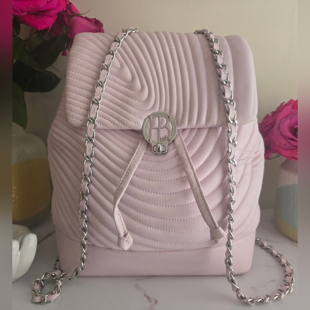Vintage Rare Henri Bendel Convetible Light Pink Quilted Leather Backpack No 7